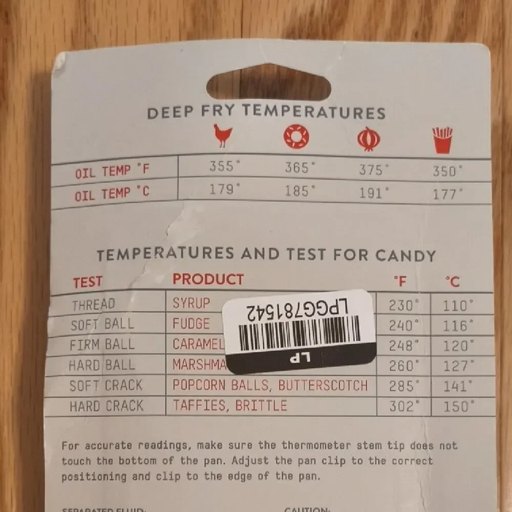 Taylor, Black and Silver Candy & Deep Fry Thermometer (EUC)